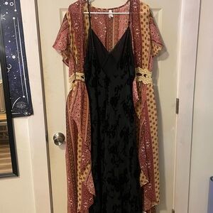 Bohemian Kimono with Black Dress